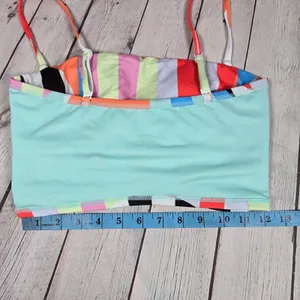 Sanctuary Swim Multi Color Striped Bandeau Bikini Top SABH23401 Small‎ NEW thumbnail 8