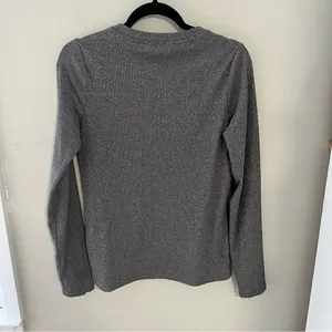 Athleta Uptempo Ribbed Henley Gray Ribbed thumbnail 3