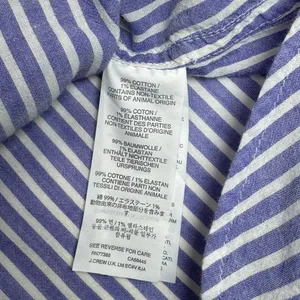 J.Crew Boy Fit Blue White Striped Button Up Shirt Size 00 Cotton Stretch thumbnail 11