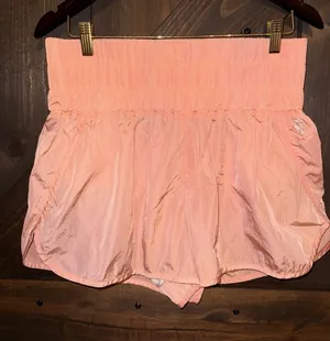 Free People FP Movement The Way Home Peach Shorts Size XL‎ Smocked Waistband EUC thumbnail 1