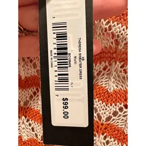 Steve Madden Theresa Sweater Dress XS Orange Striped Knit Maxi‎ NWT thumbnail 6