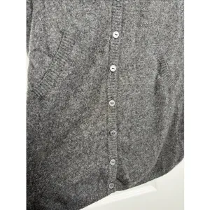 T Luxury Longline Cardigan‎ Womens M Gray Cashmere Button Front Pockets Soft thumbnail 4