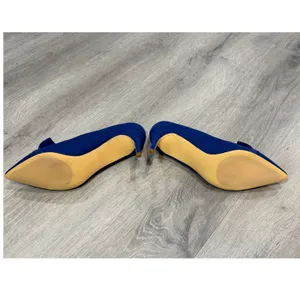 Journee Collection Marek Blue Faux Suede Ruffle Pointed Toe Pumps Size 7.5 thumbnail 10