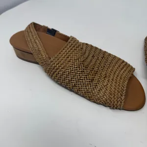 Paul Green Woven Slingback Flat Sandal Tan Braided Leather Womens Size 9.5 thumbnail 3