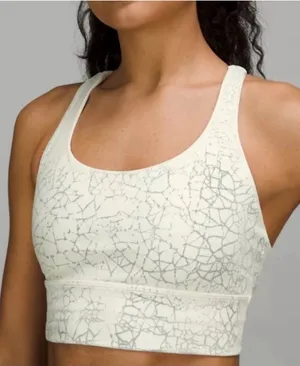 Lululemon Energy Longline bra white and grey thumbnail 1