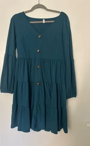 Teal long sleeve dress Blue Size M thumbnail 1