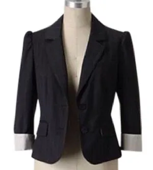 Anthropologie Sine navy pinstripe blazer thumbnail 1