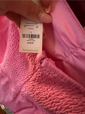 Francesca's Crezna Sweetheart Smocked Ruffle Mini Dress Linen Blend Large thumbnail 6