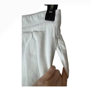 Oak + Fort Pants Women 4‎ Ivory Linen Blend Pleated Crossover High Waist Preppy thumbnail 5