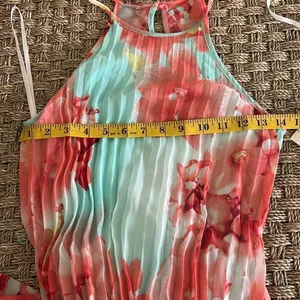B. Darlin Long Maxi Pleated Dress, Aqua/Coral, Size 1/2, NWT thumbnail 10