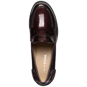 NEW Sun + Stone Womens Presscott Loafer Pumps 10019660600 Wine Pat Purple 10M thumbnail 4