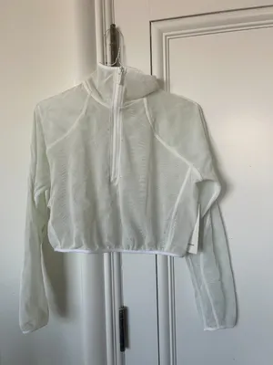 NWT Lululemon Reversible Mesh 1/2 Zip Jacket Long Sleeve WHITE thumbnail 4