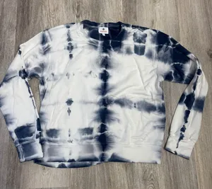 Sundry Womens Blue White Tie‎ Dye Modal Blend Pullover Sweatshirt Size 1 Small thumbnail 1