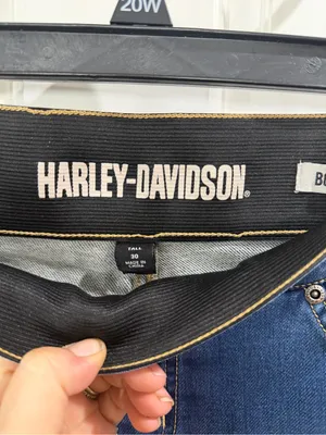 Harley-Davidson Women's Straight Leg Dark Blue Stretch Jeans Size 30 Tall Long thumbnail 2