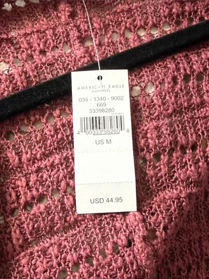 AMERICAN EAGLE Open-Front Knit Cardigan Rose Pink M NWT Boho Cottagecore thumbnail 5
