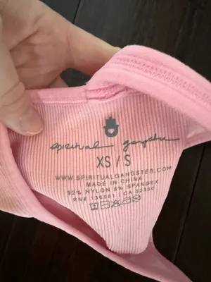 Spiritual Gangster Ribbed T-Back Bralette Bubblegum Pink Size XS/S thumbnail 7