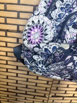 Vera Bradley purple and navy floral backpack thumbnail 5