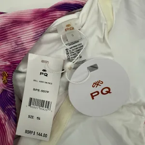 PQ Swim Pilyq Avery Swimsuit Size Small NWT Pink Tie Dye One Piece Swim Ribbed thumbnail 6