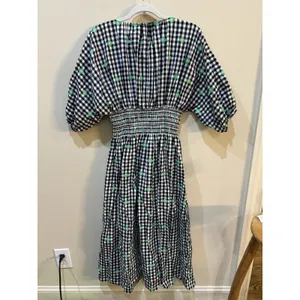 Kate Spade Womens‎ Dress Size Small Gingham Smocked Voile Empire Waist Midi thumbnail 11