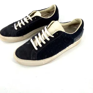 Common Projects Tournament Low Sneakers Womens 38‎ Navy Wool Leather Minimalist thumbnail 10