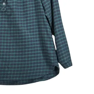 Duluth Trading Co Seawool‎ Plaid Henley Top Green Blue Long Sleeve 3237-97 thumbnail 5