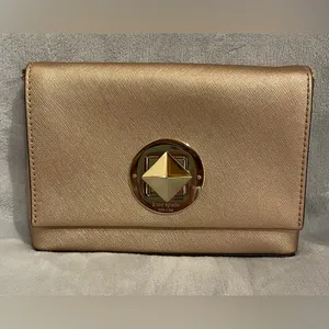 Kate Spade Sally Newbury Lane Rose Gold Crossbody Clutch Metallic Evening thumbnail 2