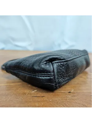 Coach Black Pebbled Leather Wristlet Mini bag thumbnail 8