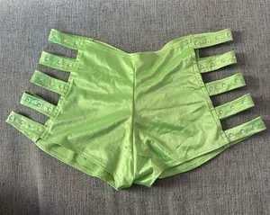 Amazon Neon Green Jeweled Strappy Dance Shorts thumbnail 1