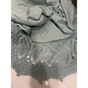 Athleta Crochet Knit Skirt Mint Green Cotton Eyelet Scalloped Hem SizeSmall Boho thumbnail 3