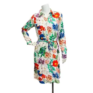 Zara White‎ Floral Women's Small Cottagecore Garden Dragonfly Print Shift Dress thumbnail 3