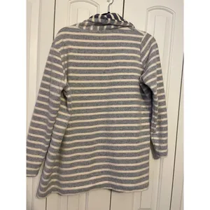 PinkBlush Striped Open Front Cardigan Sweater Women's‎ Blue White Gray thumbnail 4