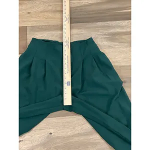 Jealous Tomato Green High Waist Wide Leg Pants Front Button Detail Pleated Sz L thumbnail 5