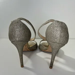 Jimmy Choo Annie D'Orsay Glitter Sparkle Ankle Strap Sandals Heels thumbnail 10