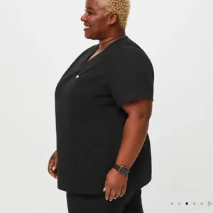 Figs Black Scrub Top 4X thumbnail 4