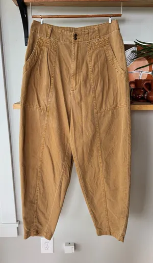 Universal Threads Camel Tan Barrel Leg Utility Tapered Pants Sz 4 thumbnail 1