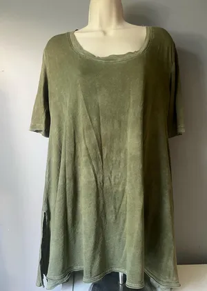 Free People Olive Green Blouse  thumbnail 1