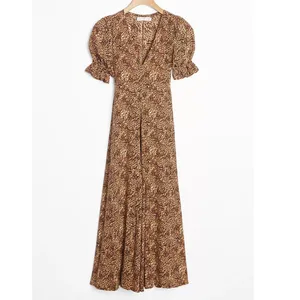 Faithfull the Brand Maggie Midi Dress in the Charlie Leopard Print thumbnail 3