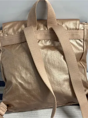 Kipling Dannie Metallic Small Backpack Gold Charm Metallic Convertible Bag thumbnail 7