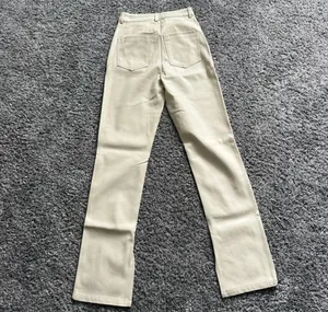 Zara Cream Boot Cut Faux Leather Pants thumbnail 6