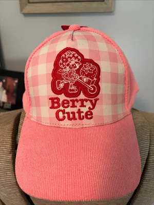 Strawberry Shortcake Pink Corduroy'Berry Cute' Graphic Adjustable Baseball Hat thumbnail 1