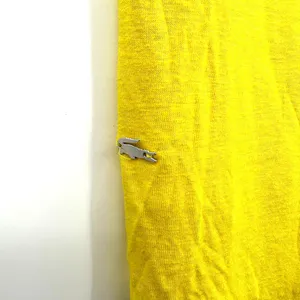 Lacoste size 38 made in Morrocco‎ bright yellow mock neck tee linen blend thumbnail 5