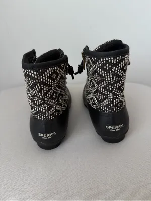 Sperry Top Sider Saltwater Duck Boots Tribal Print Women's Size 5.5 thumbnail 4