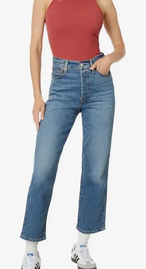 Levi’s Ribcage High-Rise Straight Ankle Jeans Women’s Size 27 thumbnail 1