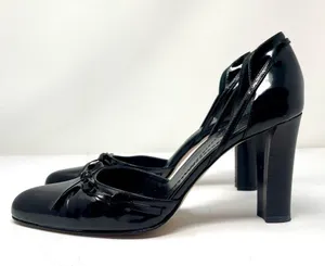 KATE SPADE black patent leather heels, made in Italy, size 8B thumbnail 4