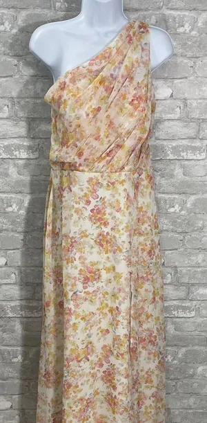 Birdy Grey Kira One-Shoulder Maxi Dress in the "Pressed Floral" Pattern thumbnail 1