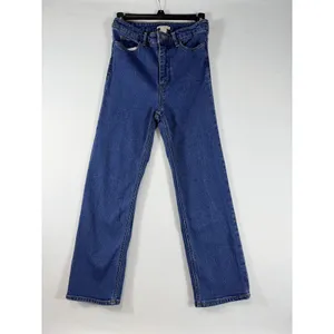 H&M Women’s High Rise Straight Leg Jeans Size‎ 6 Blue Stretch Cropped Denim thumbnail 2