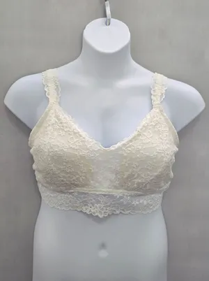 White Romantic Fairy Boudoir Bridal Cottage Lingerie Feminine Floral Lace Bra 3X thumbnail 1