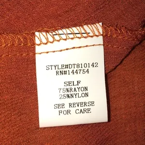 Davi & Dani Button Up Twisted Front Shirt w/Longer Back & Sleeves in Rust Size S thumbnail 10