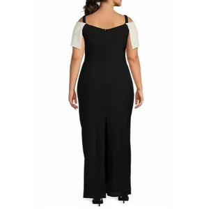 Marina Off The Shoulder Ruched Waist Gown Womens Size 4 thumbnail 2