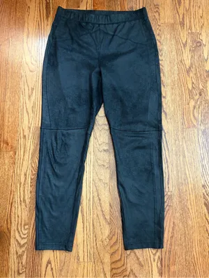 Free People Midnight Vegan Suede Skinny Pants Black High Rise M thumbnail 5